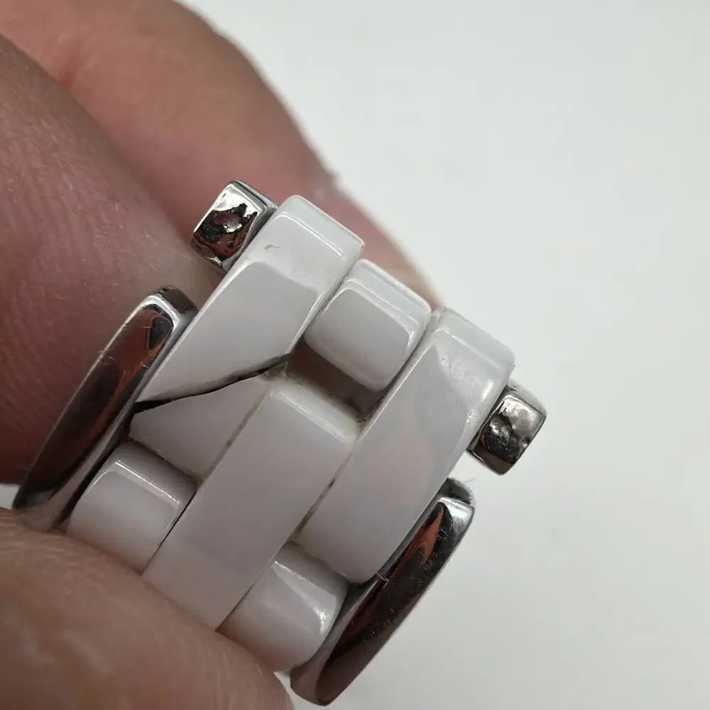 Anne Klein Women’s White Ceramic Silver Tone Watch - Read